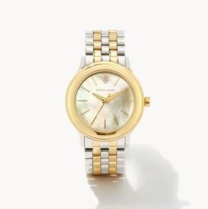 Kendra Scott Alex two tone stainless steel 35mm watch in ivory mother of pearl